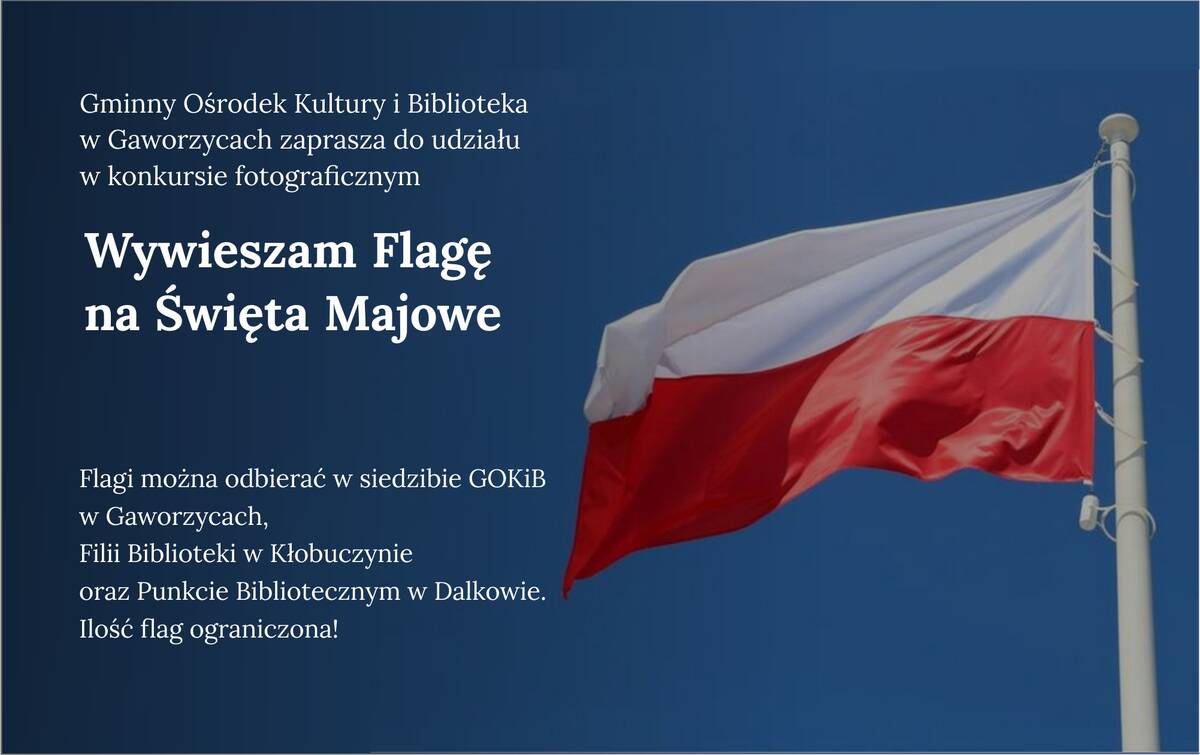 Plakat z biało czerwoną flagą Polski 