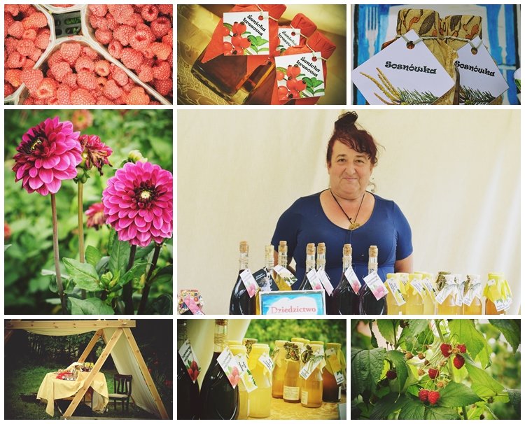 Mix zdjęć przedstawiający ogród oraz produkty wykorzystywane przez panią Krysię Doan z Dalkowa. Na jednym ze zdjęć również postać pani Krystyny.