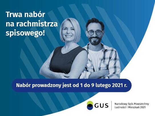 plakat GUS z informacją o naborze