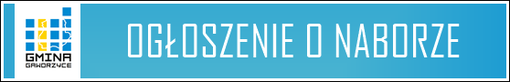 Grafika z logotypem gminy i napisem: Ogłoszenie o naborze.