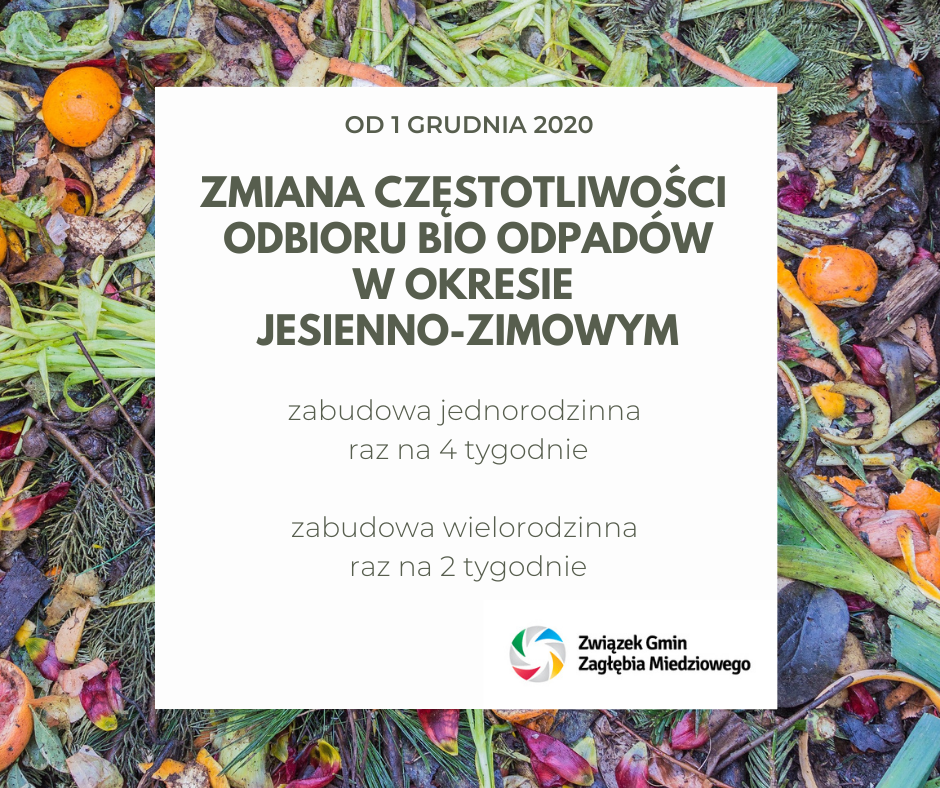 Obrazek z tytułem informującym o zmianie częstotliwości odpadów - jak w tekście.